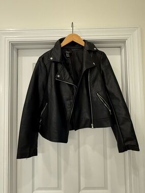 Forever 21 Black Faux Leather Moto Jacket